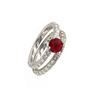 Image 5 : 14KT White Gold 2.84 ctw Round Cut Red Ruby Diamond Engagement Bridal Set