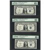 Image 1 : Lot of (3) Consecutive 1935C $1 Silver Certificate Notes PMG Gem Uncirculated 65