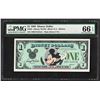 Image 1 : 1988 $1 Disney Dollars Note PMG Gem Uncirculated 66EPQ