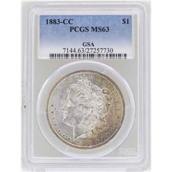 1883-CC $1 Morgan Silver Dollar Coin PCGS MS63 GSA