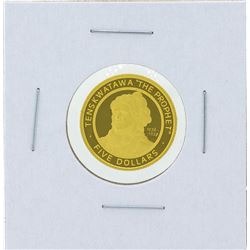 2002 $5 The Sovereign Nation of the Shawnee Tribe Gold Proof Coin