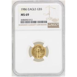 1986 $5 American Gold Eagle Coin NGC MS69