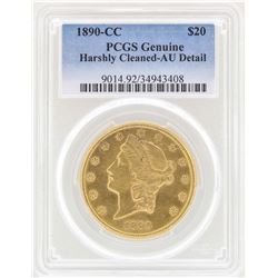 1890-CC $20 Liberty Head Double Eagle Gold Coin PCGS AU Details