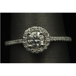 14KT White Gold 0.61 ctw Diamond Solitaire Engagement Ring