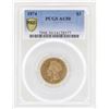Image 1 : 1874 $3 Indian Princess Head Gold Coin PCGS AU50
