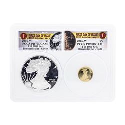 2016-W American Silver & Gold Eagle 30th Anniversary Proof Bimetallic Set PCGS P