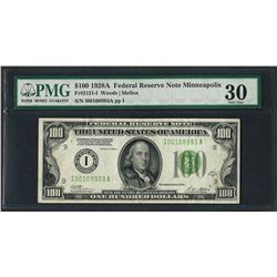 1928A $100 Federal Reserve Note Minneapolis Fr.2151-I PMG Very Fine 30