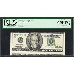 1996 $20 Federal Reserve Note Cutting ERROR PCGS Gem New 65PPQ