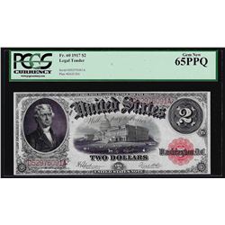 1917 $2 Legal Tender Note Fr.60 PCGS Gem New 65PPQ