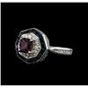 Image 2 : 18KT White Gold 2.38 ctw Purple Sapphire and Diamond Ring