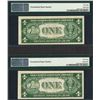 Image 2 : Lot of (2) Consecutive 1935D $1 Silver Certificate STAR Notes PMG Choice AU 58EP