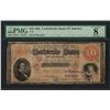 Image 1 : 1861 $10 Confederate States of America Note T-24 PMG Very Good 8 Canceled