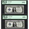 Image 1 : (2) Consecutive 1928A $1 Funnyback Silver Certificate Notes PCGS Very Choice New