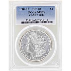 1882-O $1 Morgan Silver Dollar Coin VAM 7 O/O Top 100 PCGS MS63