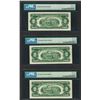 Image 2 : Lot of (3) Consecutive 1963 $2 Legal Tender Notes PMG Superb Gem Uncirculated 67