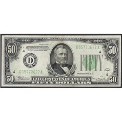 1934A $50 Federal Reserve Note