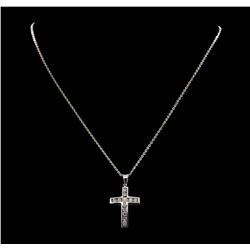 14KT White Gold 1.05 ctw. Diamond Cross Pendant with Chain