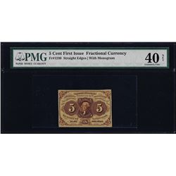 1862 First Issue Five Cent Fractional Currency Note PMG Extremely Fine 40 Net