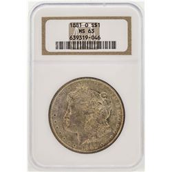 1881-O $1 Morgan Silver Dollar Coin NGC MS63