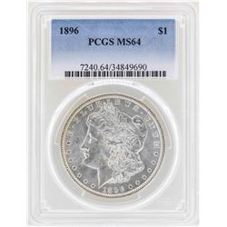 1896 $1 Morgan Silver Dollar Coin PCGS MS64