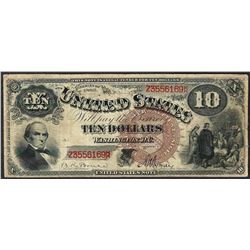 1880 $10 Jackass Legal Tender Note