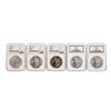 Image 1 : Lot of (5) 1886 $1 Morgan Silver Dollar Coins NGC MS64