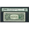 Image 1 : 1995 $1 Federal Reserve Note ERROR Overprint On Back PMG Choice Very Fine 35EPQ