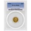 Image 1 : 1874 $1 Indian Princess Head Gold Dollar Coin PCGS MS63