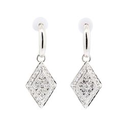 14KT White Gold 0.60 ctw Diamond Earrings