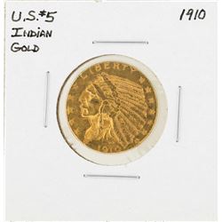 1910 $5 Indian Head Half Eagle Gold Coin