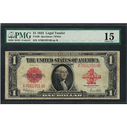 1923 $1 Legal Tender Note Fr.40 PMG Fine 15