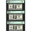 Image 1 : Lot of (3) Consecutive 2001 $100 Federal Reserve STAR Notes PCGS Gem New 66PPQ