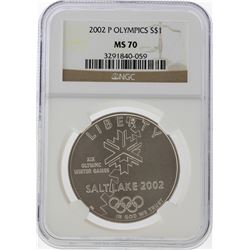 2002-P $1 Salt Lake Olympics Silver Coin NGC MS70