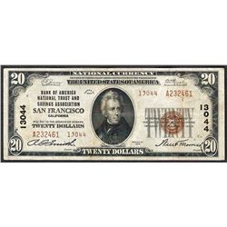 1929 $20 San Francisco California National Currency Note CH# 13044