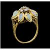 Image 4 : 18KT Yellow Gold 2.00 ctw Opal and Diamond Ring