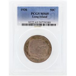 1936 Long Island Tercentenary Commemorative Half Dollar Coin PCGS MS65