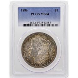 1886 $1 Morgan Silver Dollar Coin PCGS MS64