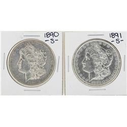 Lot of 1890-S & 1891-S $1 Morgan Silver Dollar Coins