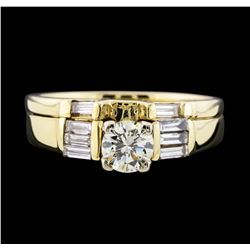 14KT Yellow Gold 0.85 ctw Diamond Band and Ring