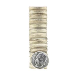 Roll of (50) 1953-S Brilliant Uncirculated Roosevelt Dimes