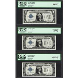 (3) Consecutive 1928B $1 Funnyback Silver Certificate Notes PCGS Very Choice New