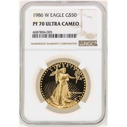 1986-W $50 American Gold Eagle Coin NGC PF70 Ultra Cameo