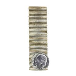 Roll of (50) 1955-D Brilliant Uncirculated Roosevelt Dimes