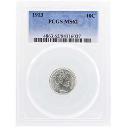 1913 Barber Dime Coin PCGS MS62