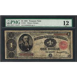 1891 $1 Treasury Note Fr.351 PMG Fine 12