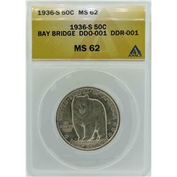 1936-S San Francisco - Oakland Bay Bridge Commemorative Half Dollar Coin ANACS M