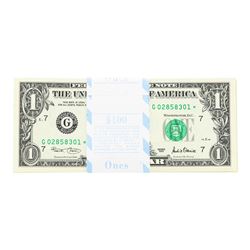 Pack of (100) Consecutive 2001 $1 Federal Reserve STAR Notes Chicago