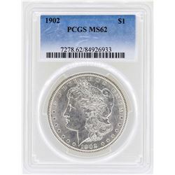 1902 $1 Morgan Silver Dollar Coin PCGS MS62