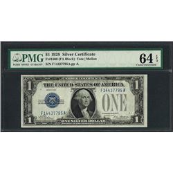 1928 $1 Funnyback Silver Certificate Note Fr.1600 PMG Choice Uncirculated 64EPQ