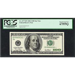 2001 $100 Federal Reserve STAR Note PCGS Superb Gem New 67PPQ